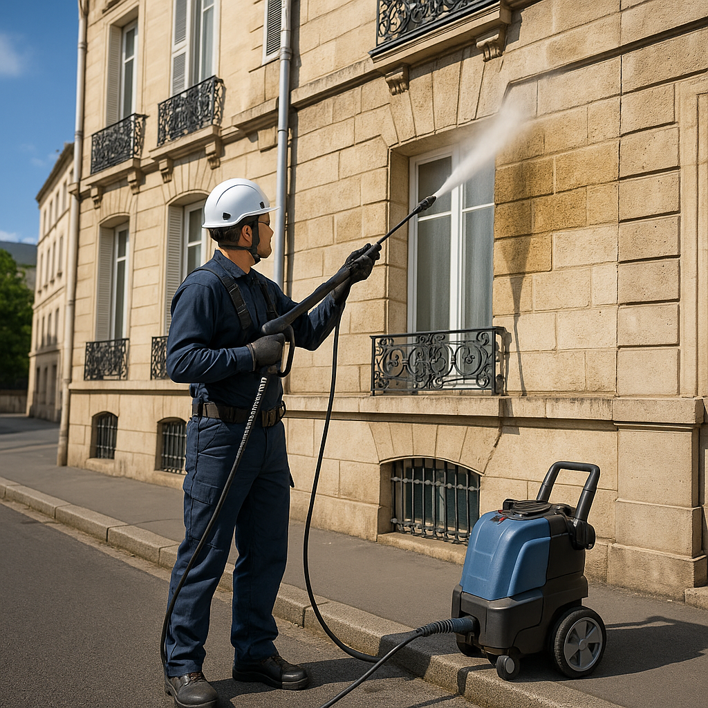 Nettoyage de façades, toitures, espaces extérieurs et entretien de bâtiment